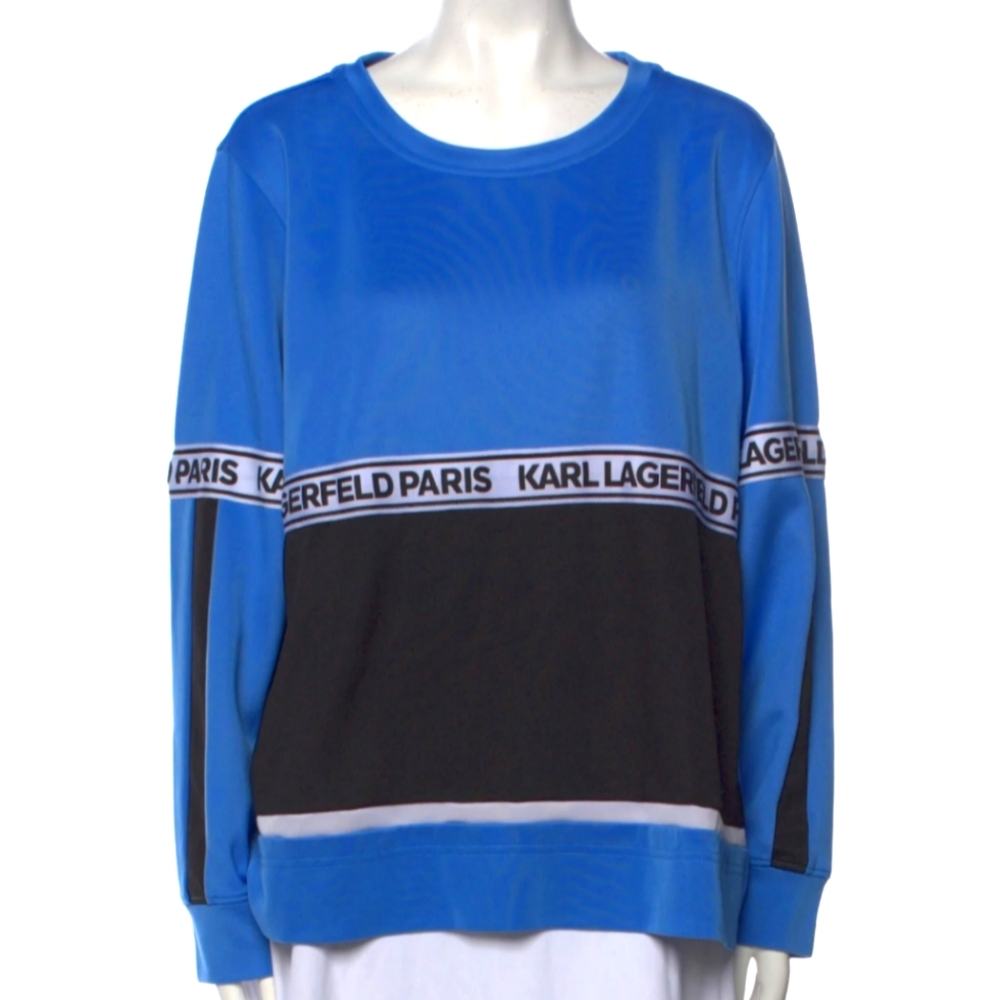 $75 KARL LAGERFELD Colorblock Pattern Sweatshirt